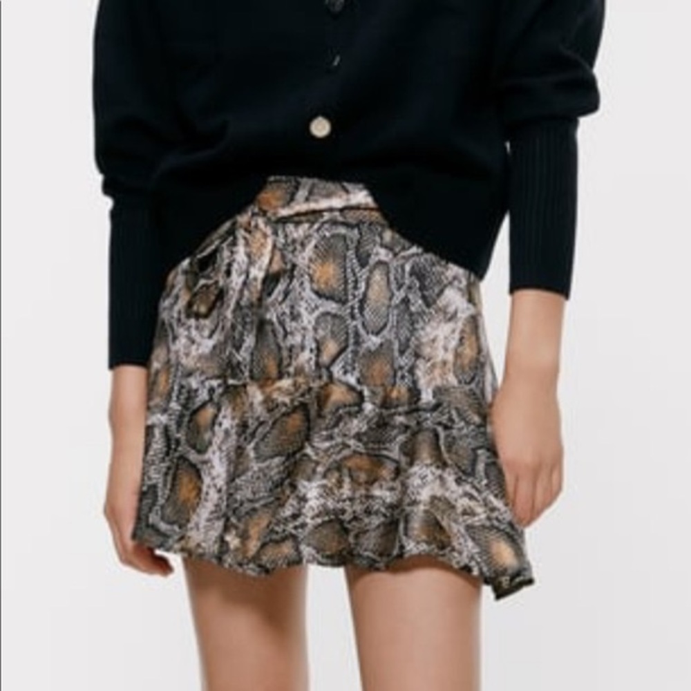 Zara snake print skort